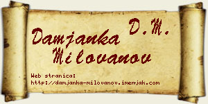 Damjanka Milovanov vizit kartica